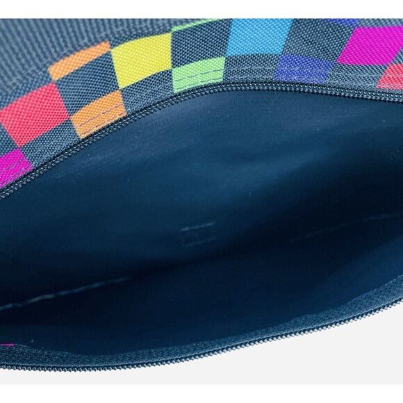 Yak Pak Rainbow Squares Messenger Bag Laptop Crossbody Colorful Checkerboard Y2K - Picture 7 of 13